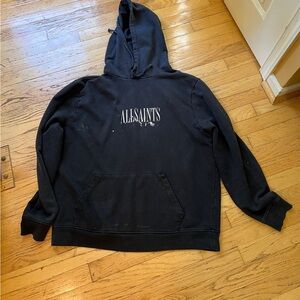 All saints hoodie heavyweight small bleach stain under pocket high quality